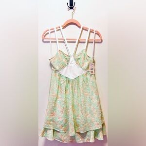 Free People Teal “Tea Combo” Strappy Neckline Dress (Size 2)  *NEW w/ TAGS!🔖🎁*